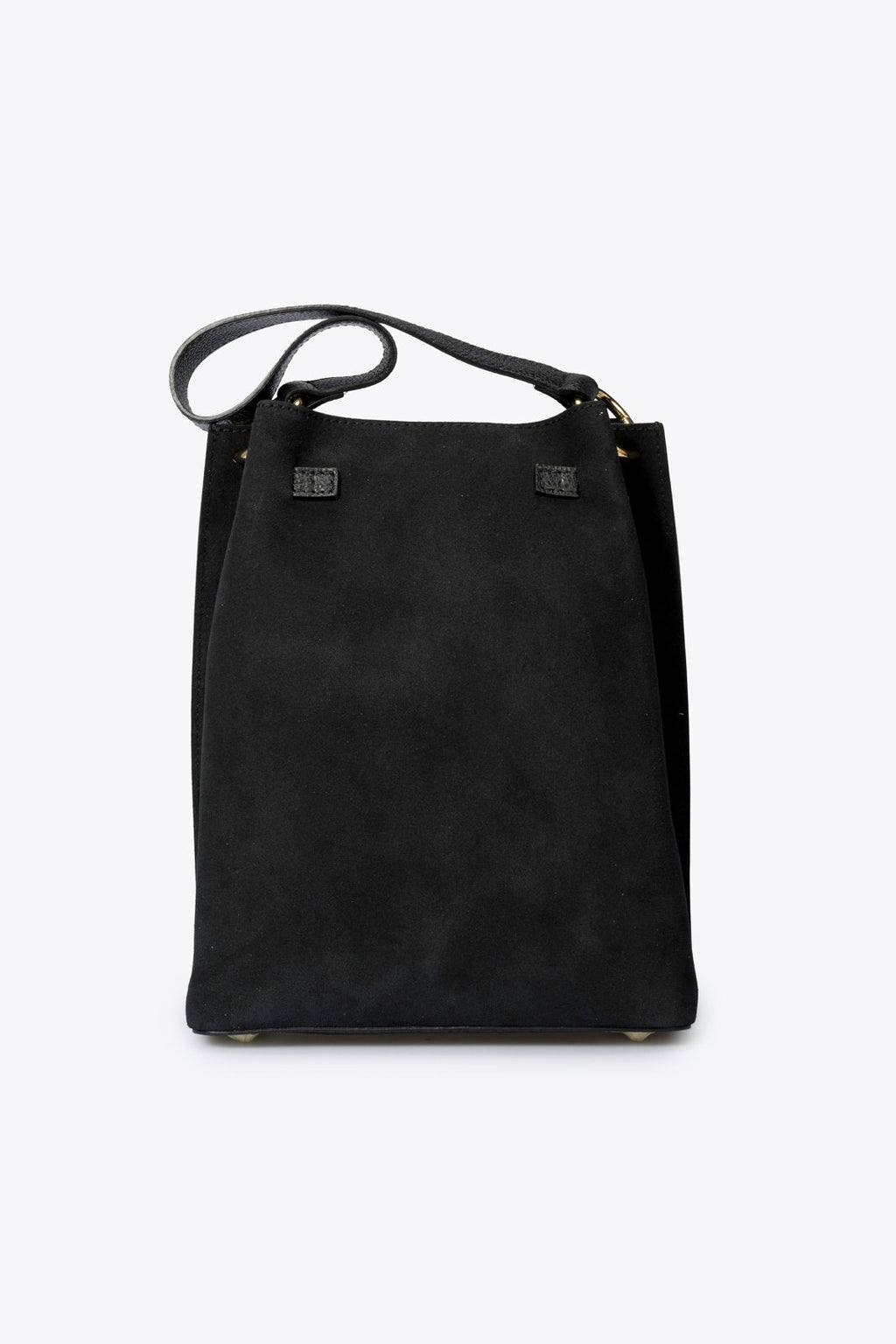 Rosalia Made in Italy Suede Leather Shoulder Bag – Black