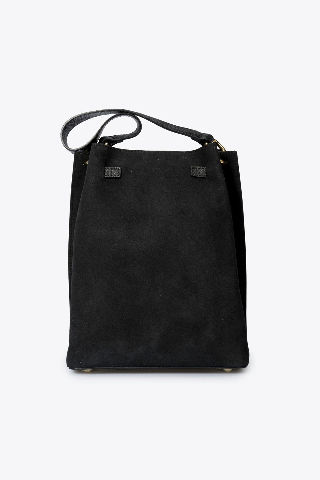 Rosalia Made in Italy Suede Leather Shoulder Bag – Black