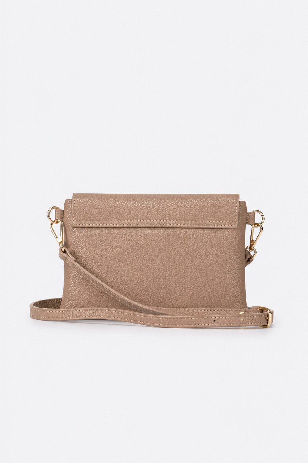 Ludovica Made in Italy Full Grain Leather Crossbody Bag – Taupe