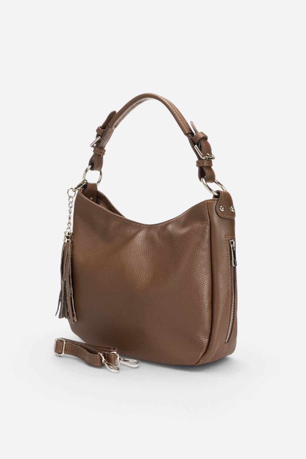 Viola Made in Italy Leather Top Handle Handbag – Marrone