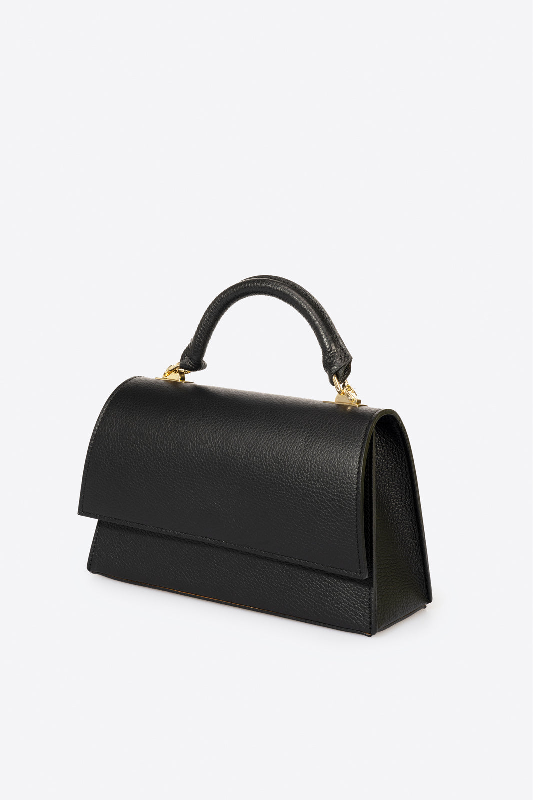 Giulia Made in Italy Leather Top Handle Handbag – Black