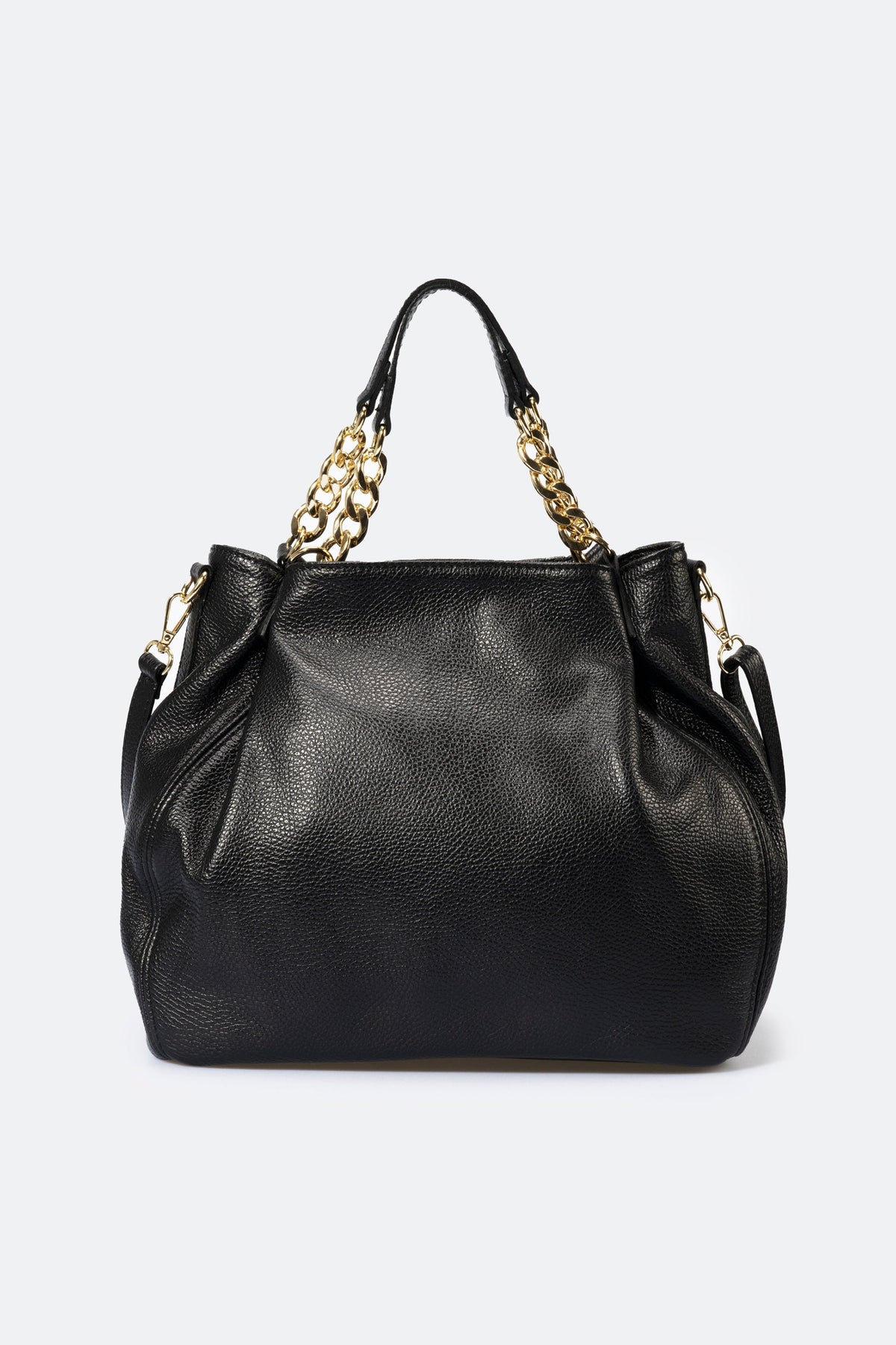 Eleonora Made in Italy Leather Shoulder Bag – Black