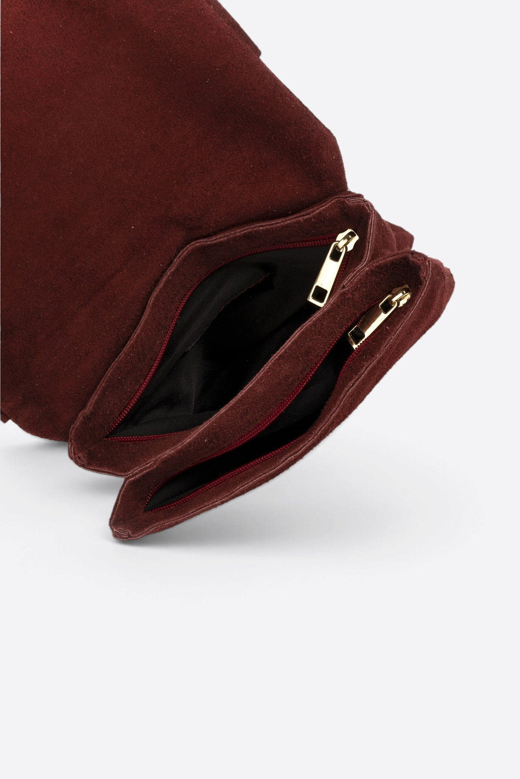 Caterina Made in Italy Suede Leather Crossbody Bag – Bordo