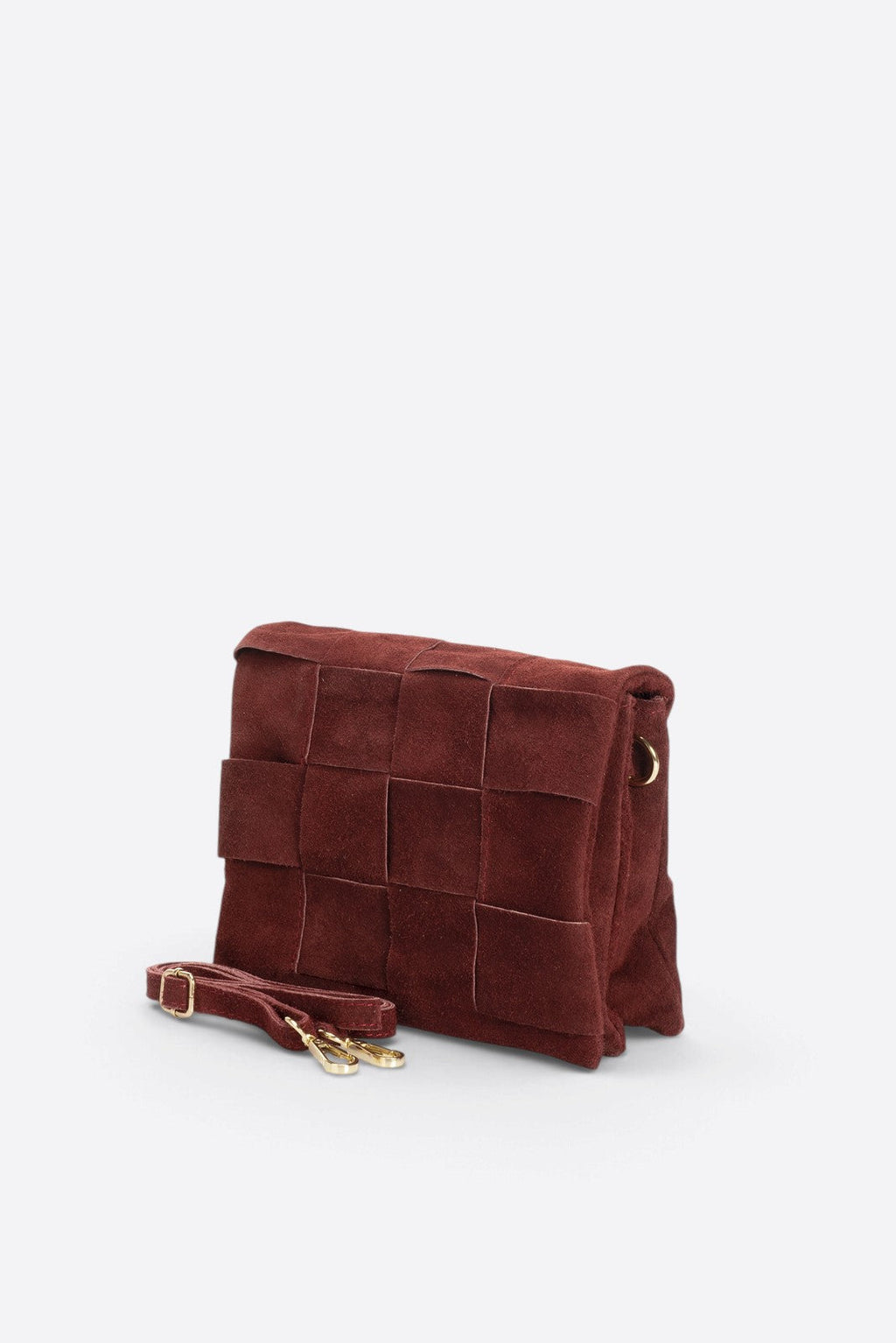 Caterina Made in Italy Suede Leather Crossbody Bag – Bordo