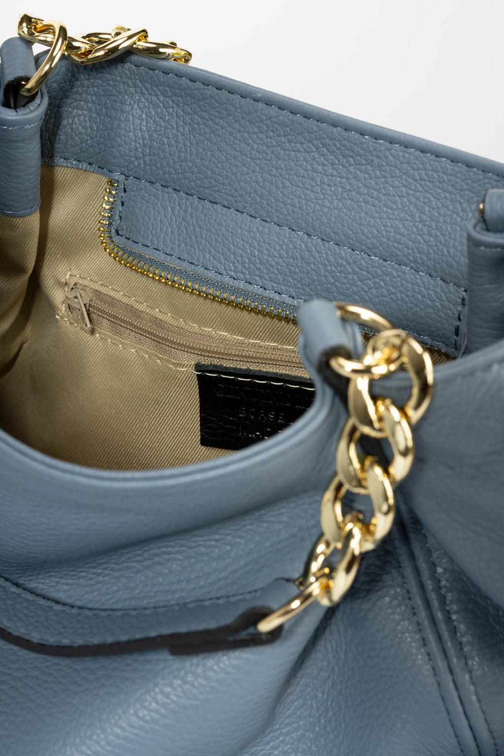 Eleonora Made in Italy Leather Shoulder Bag – Celeste