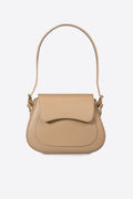 Ginevra Made in Italy Leather Shoulder Bag – Mushroom Taupe