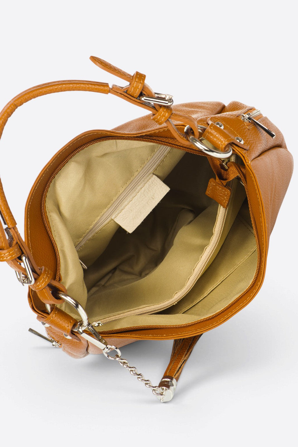 Viola Made in Italy Leather Top Handle Handbag – Cognac