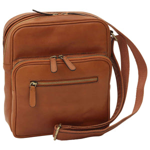 Small leather bag with zip closures