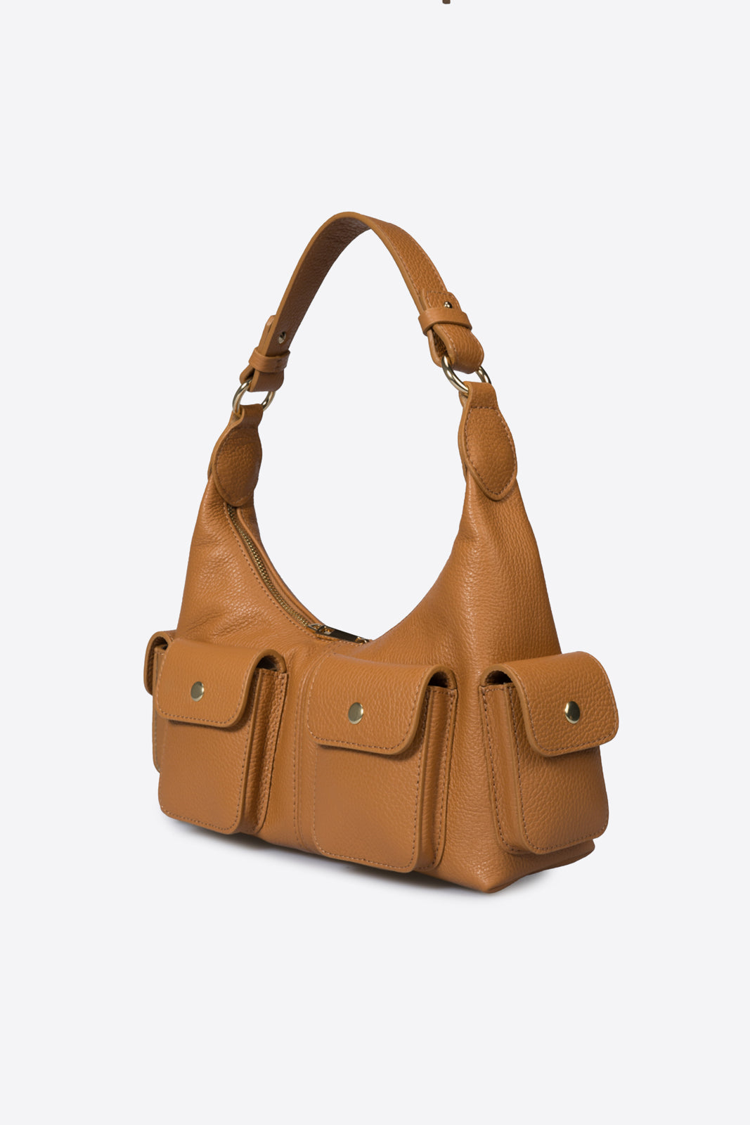 Livia Made in Italy Leather Top Handle Handbag – Cognac