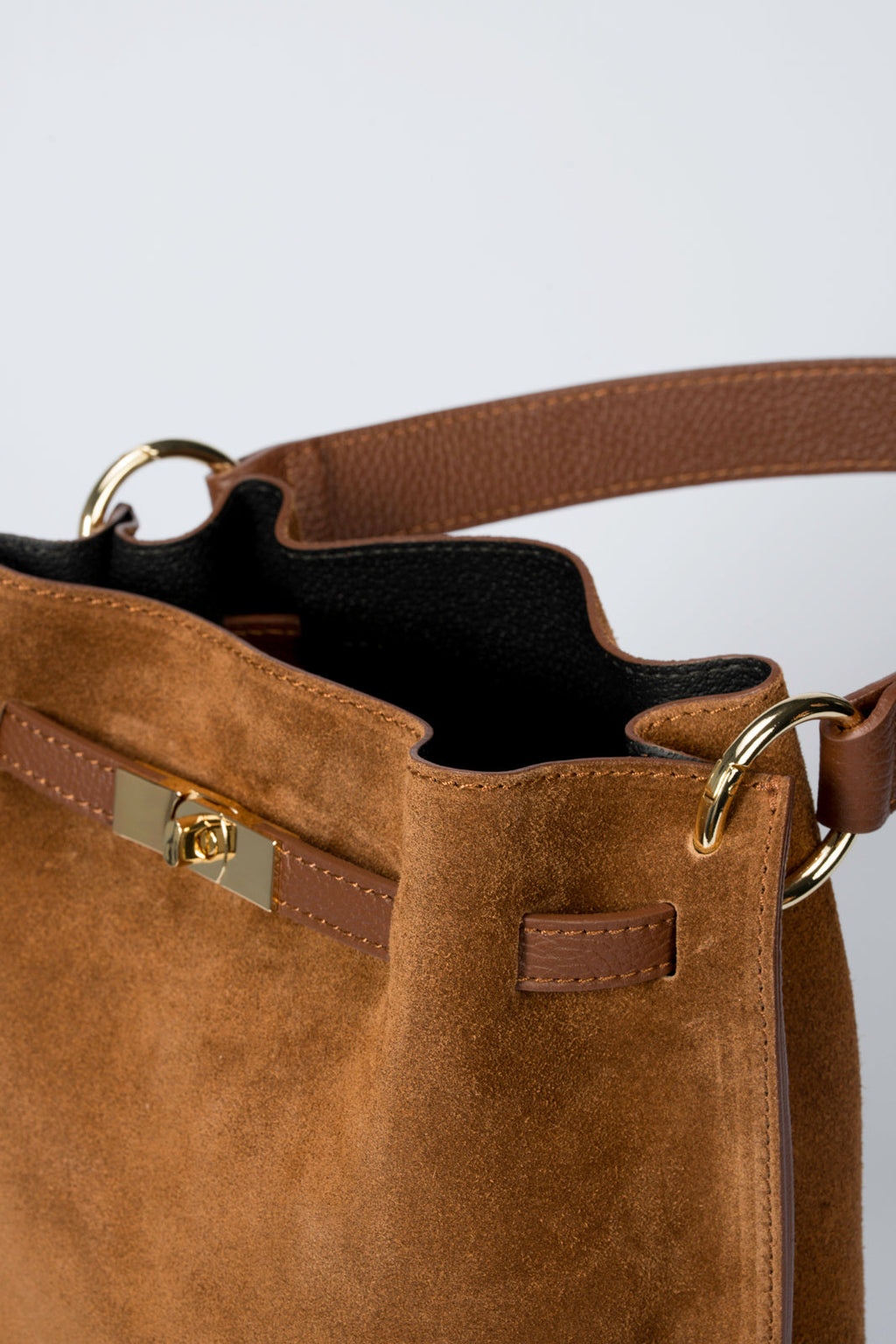 Rosalia Made in Italy Suede Leather Shoulder Bag – Bruciato