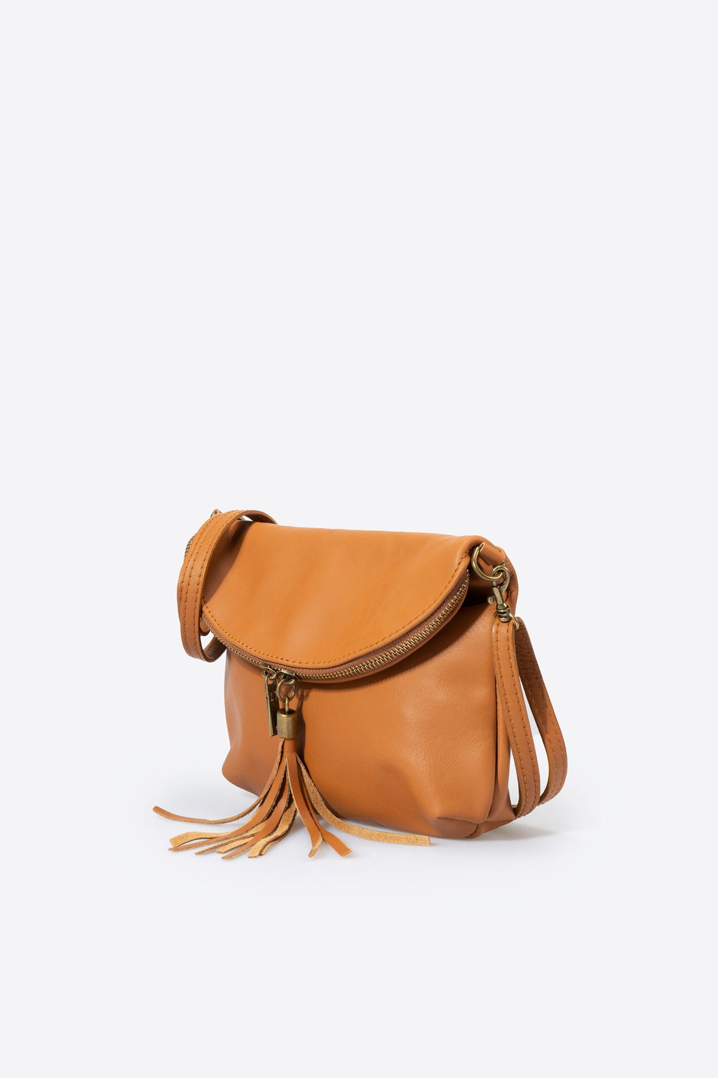 Alessia Made in Italy Full Grain Leather Crossbody Bag – Tan