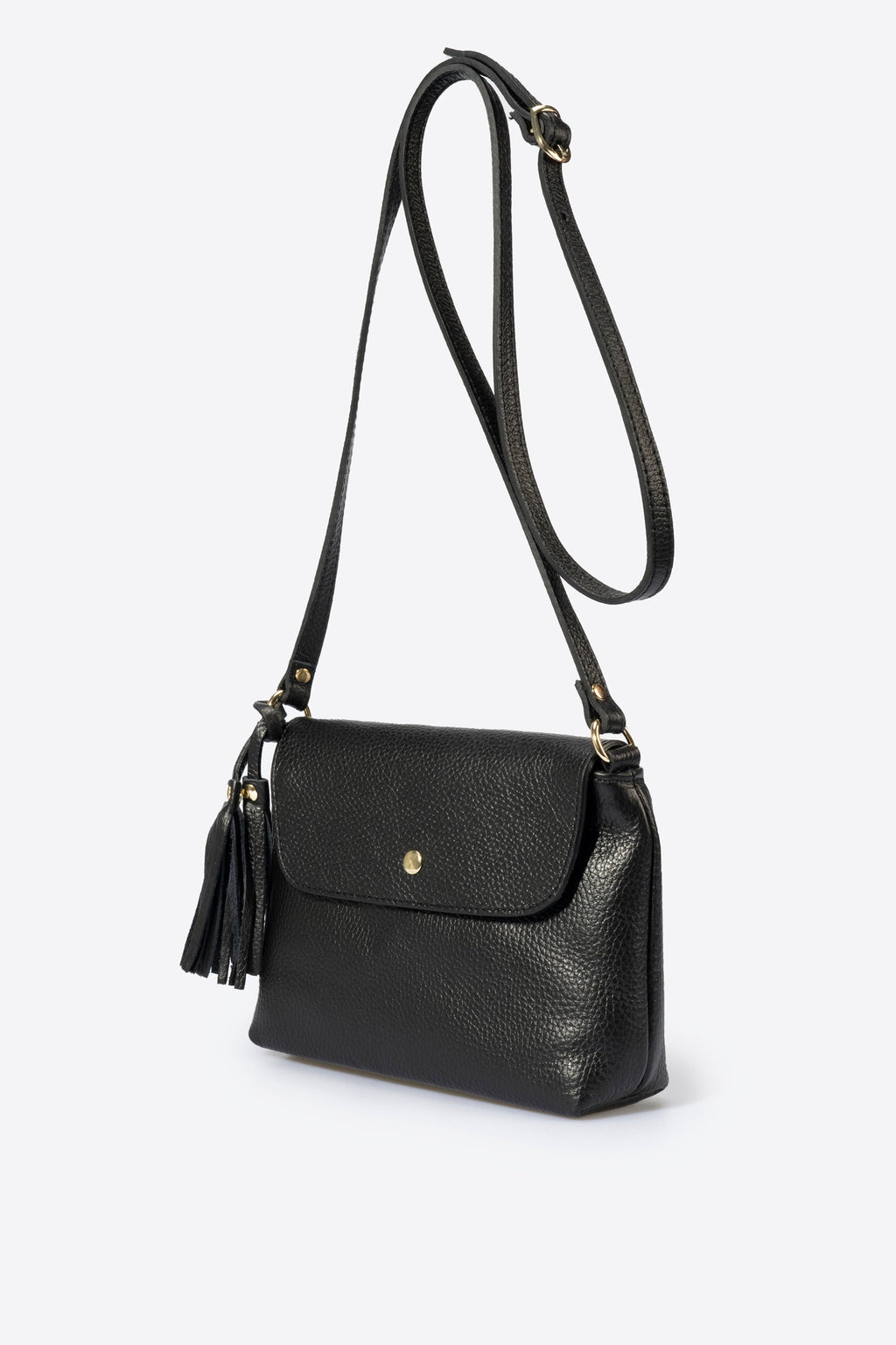 Stella Made in Italy Leather Crossbody Bag – Black