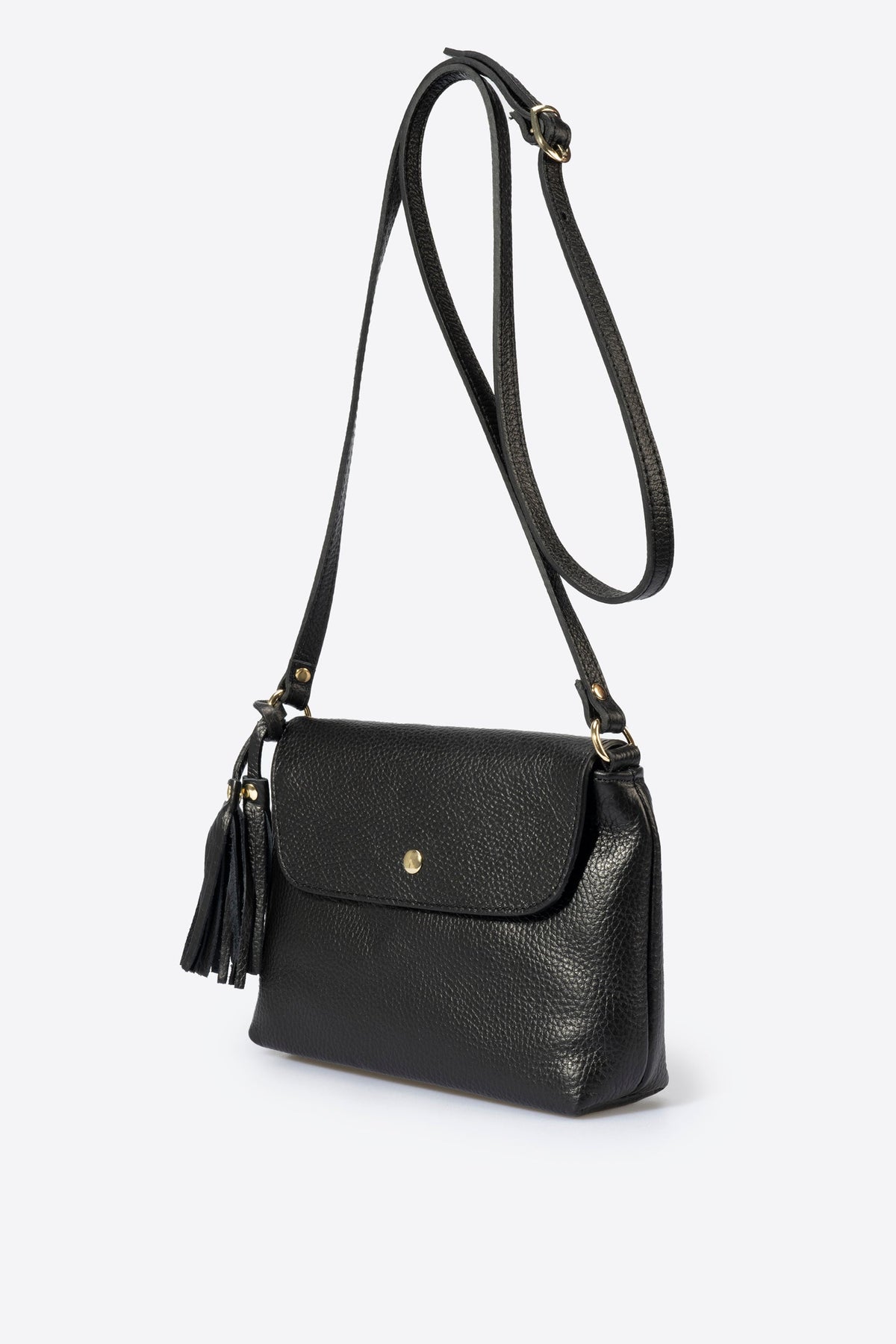 Stella Made in Italy Leather Crossbody Bag – Black
