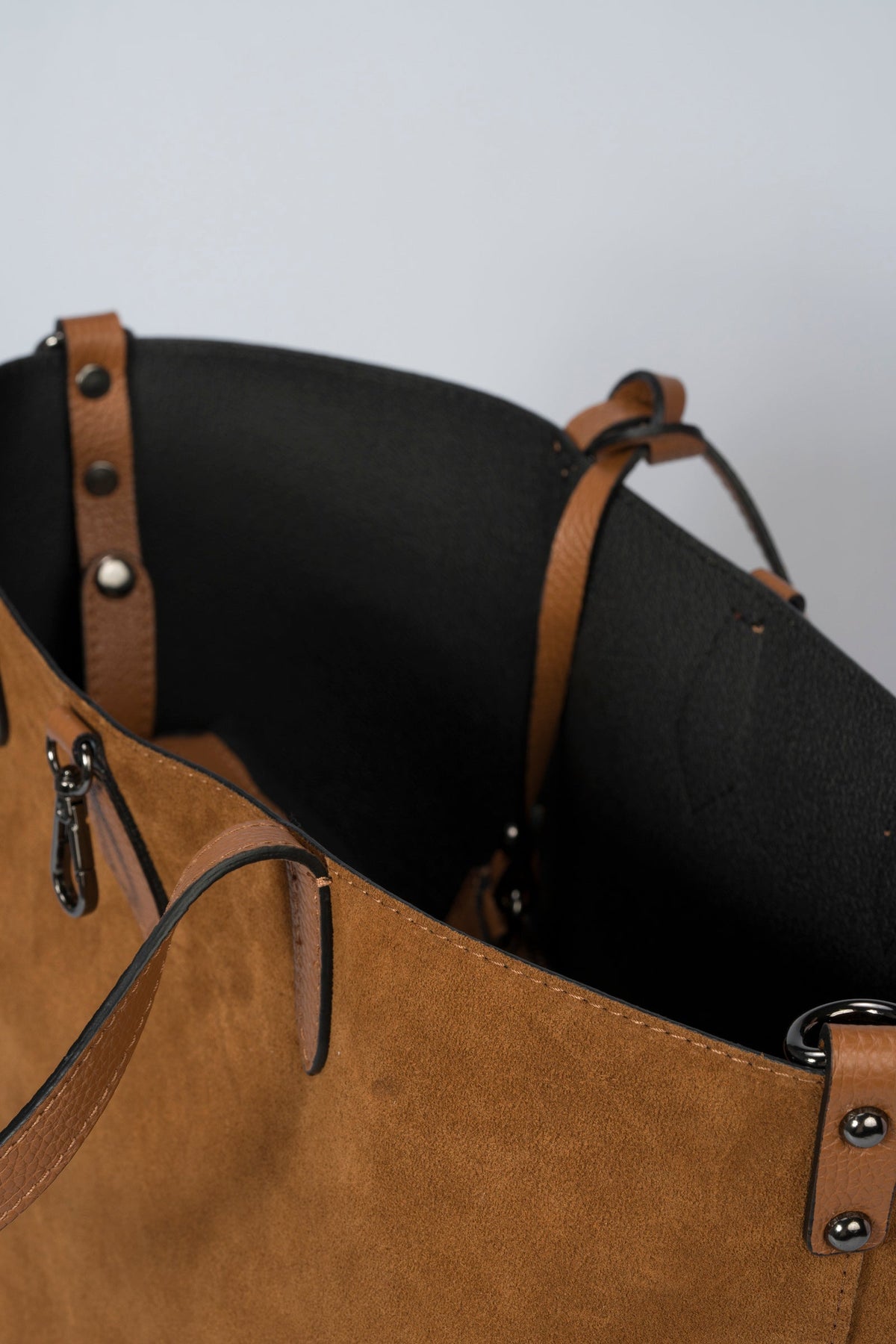 Raffaella Made in Italy Suede Leather Tote Bag – Cognac