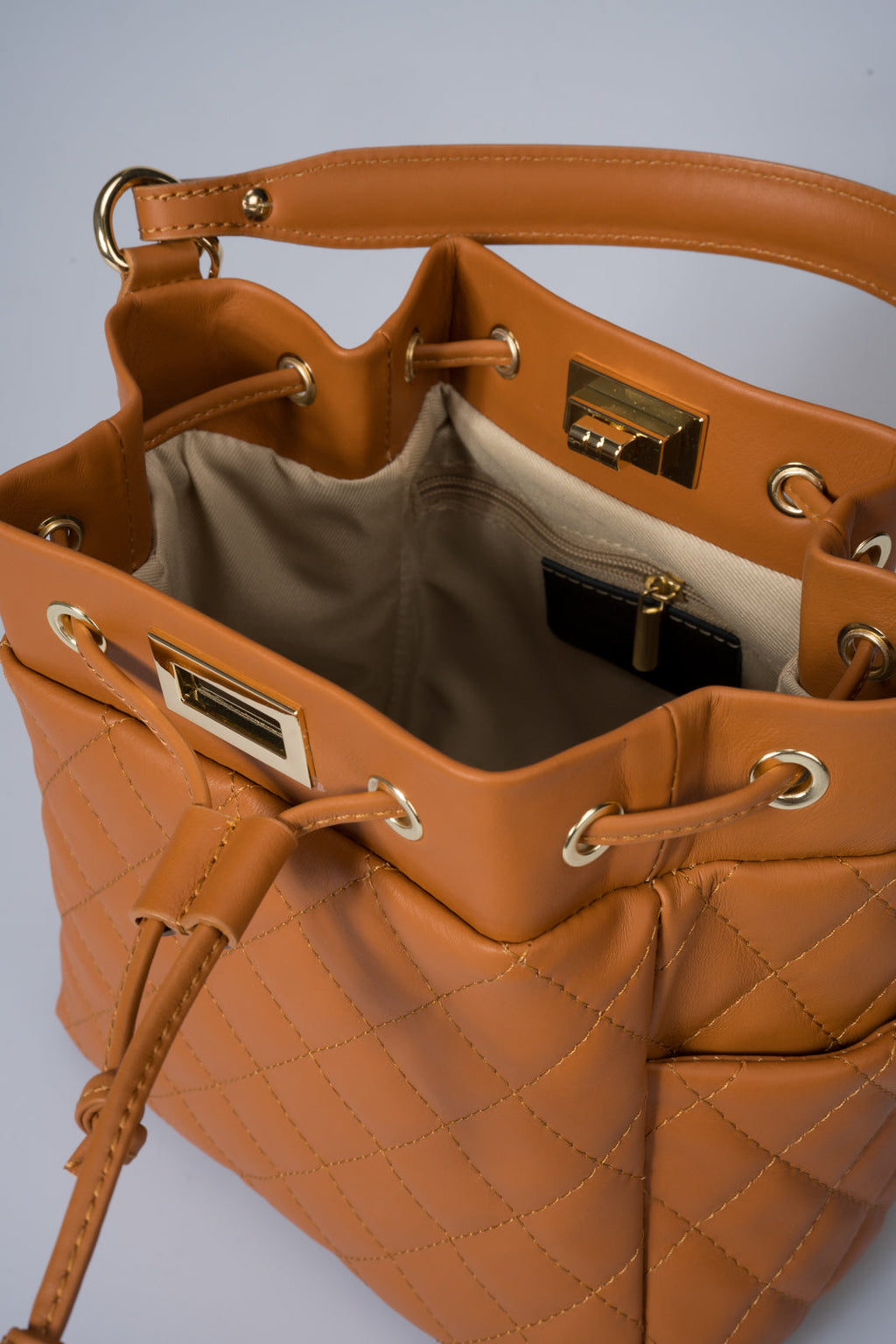 Veronica Made in Italy Full Grain Leather Top Handle Handbag – Tan
