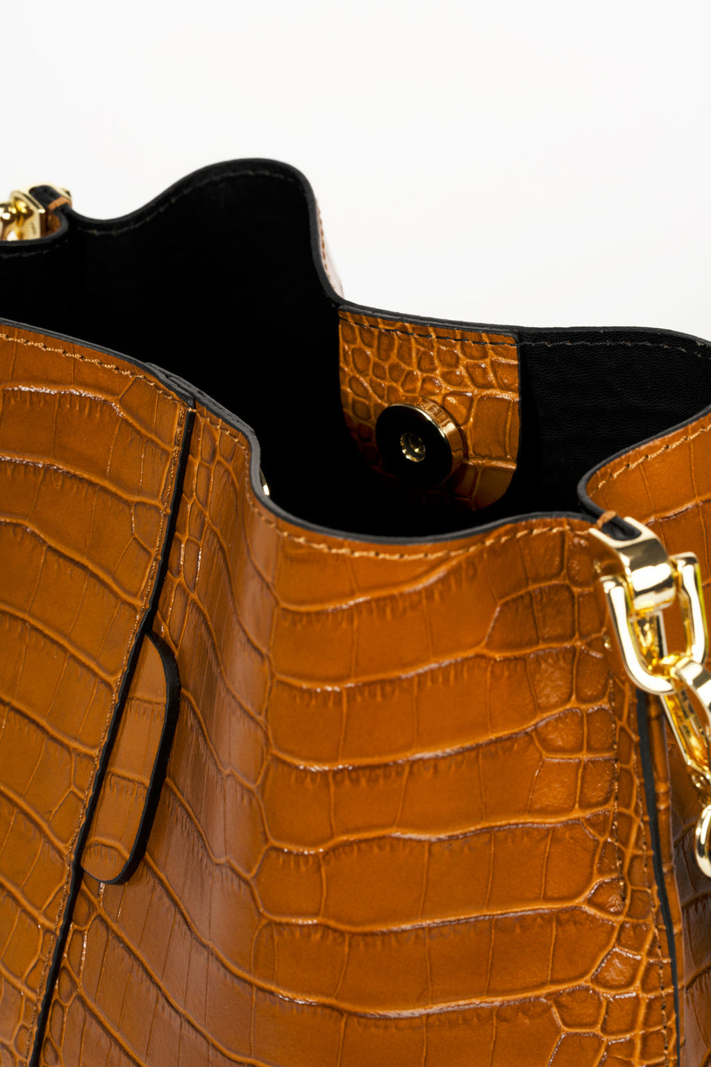Bianca Made in Italy Leather Shoulder Bag – Cognac