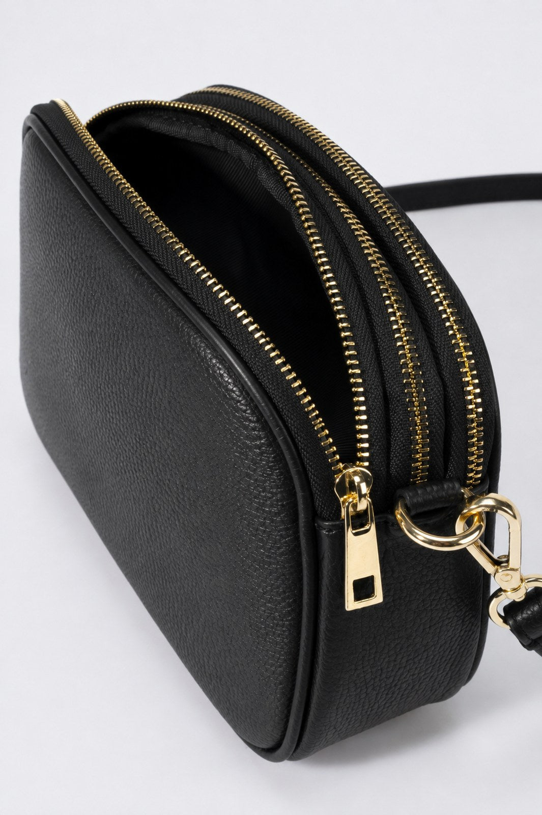 Elena Made in Italy Leather Crossbody Bag – Black