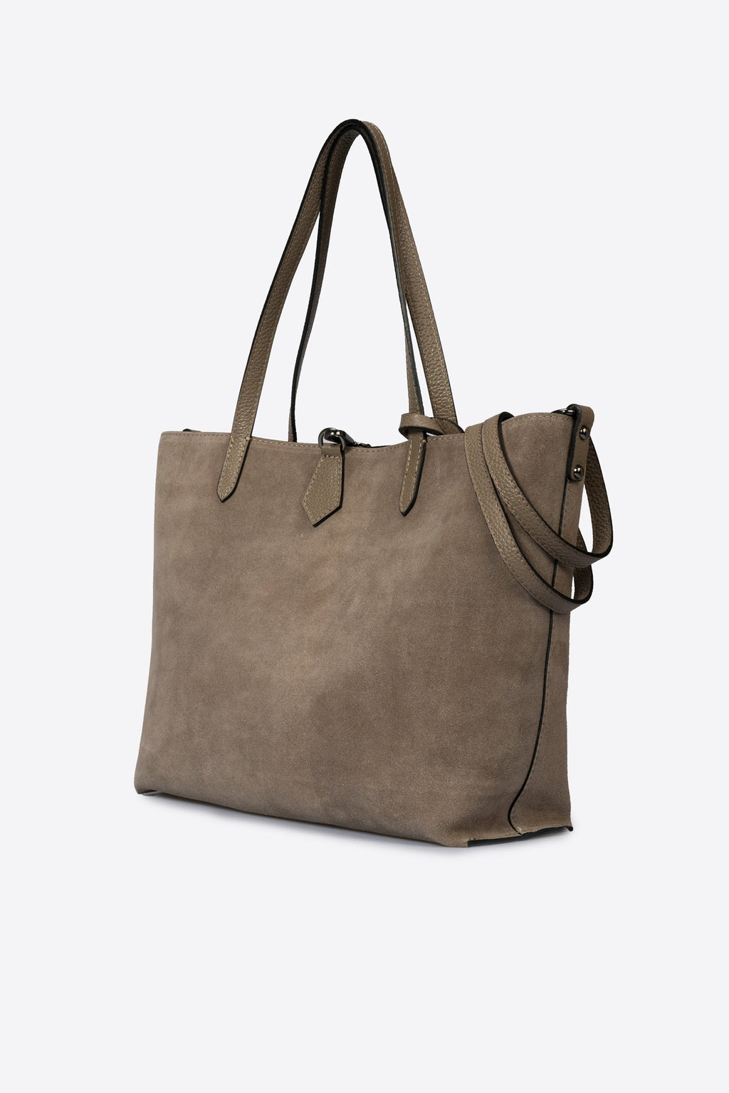 Raffaella Made in Italy Suede Leather Tote Bag – Mushroom Taupe