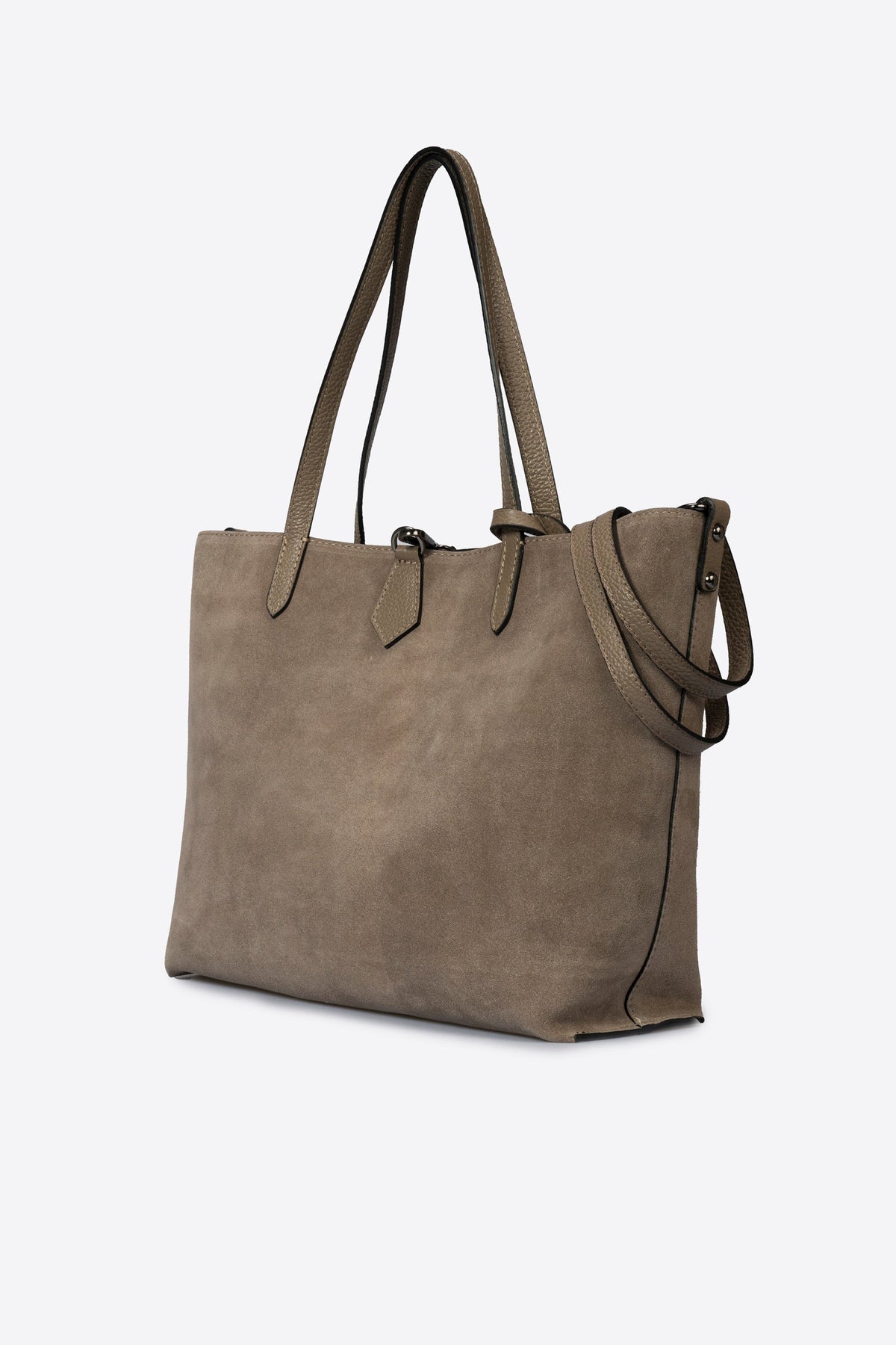 Raffaella Made in Italy Suede Leather Tote Bag – Mushroom Taupe