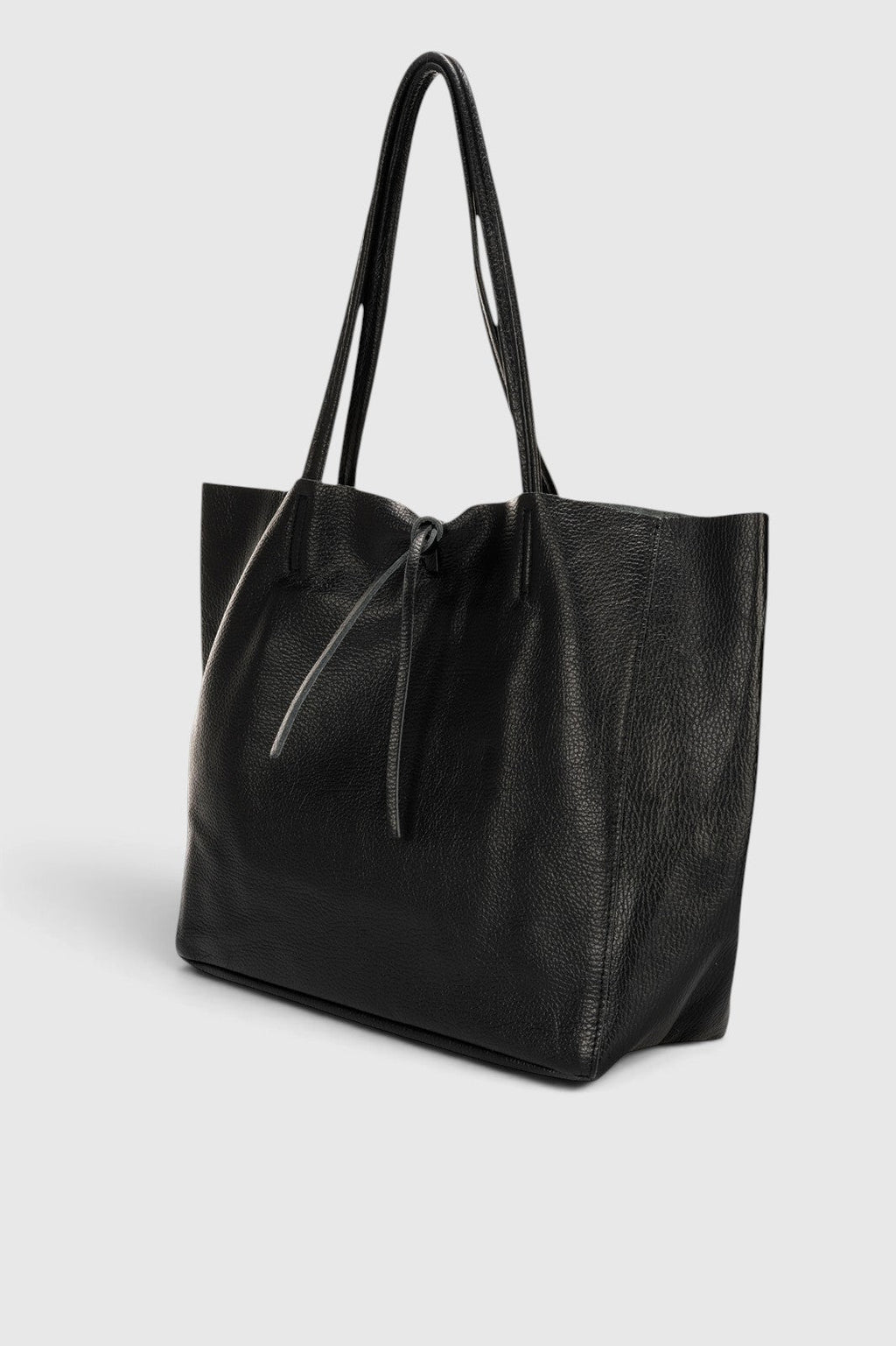 Francesca Made in Italy Leather Tote Bag – Black