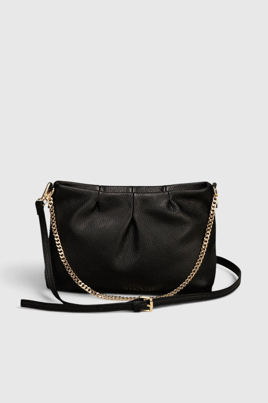 Clio Made in Italy Leather Crossbody Bag – Black