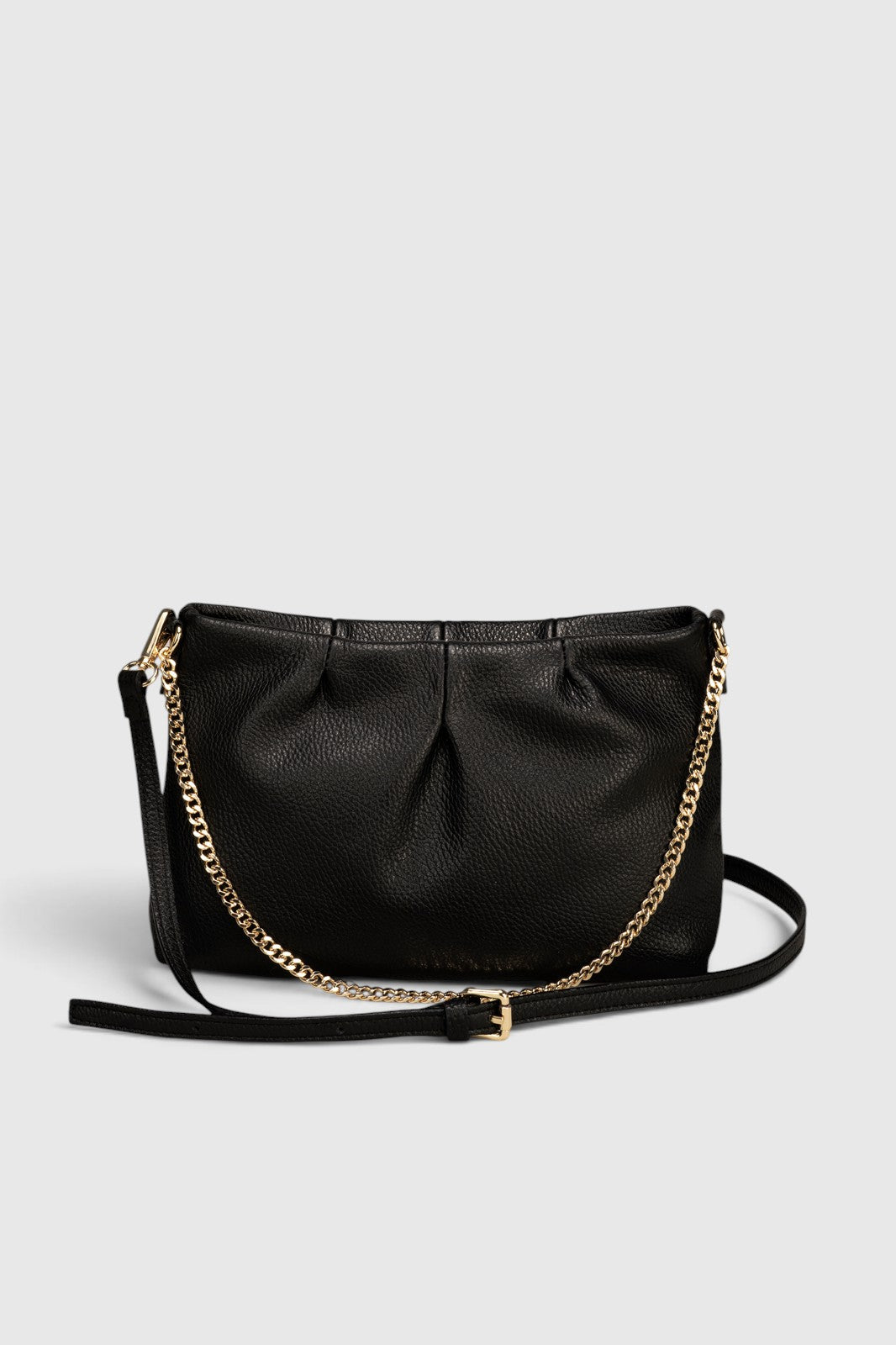 Clio Made in Italy Leather Crossbody Bag – Black
