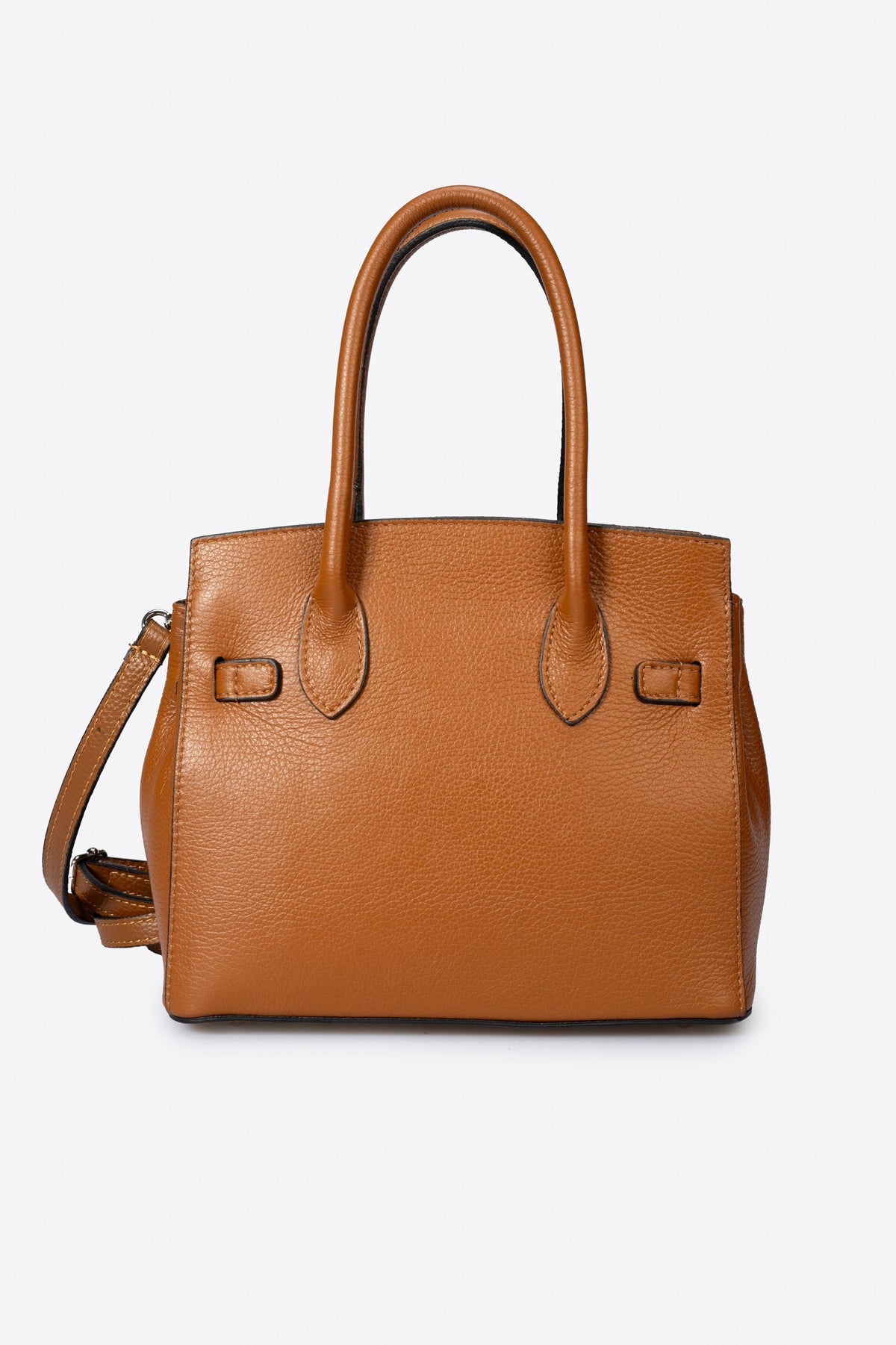 Gabriella Made in Italy Leather Top Handle Handbag – Cognac
