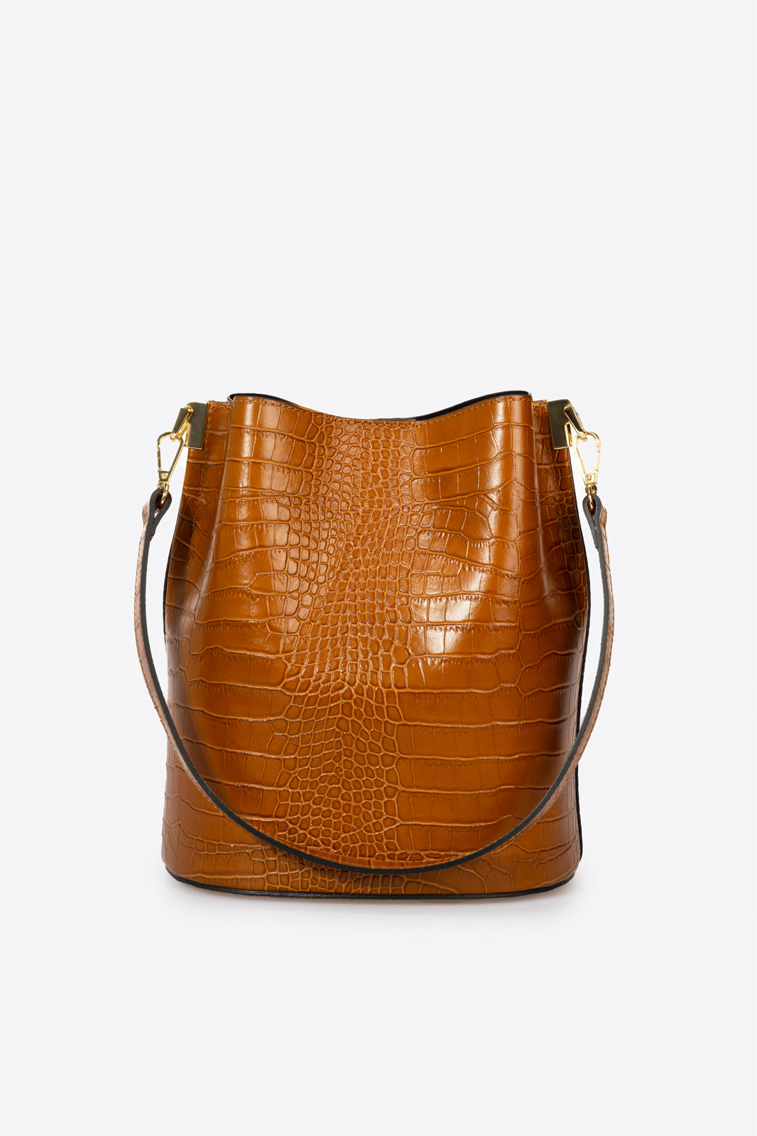 Bianca Made in Italy Leather Shoulder Bag – Cognac