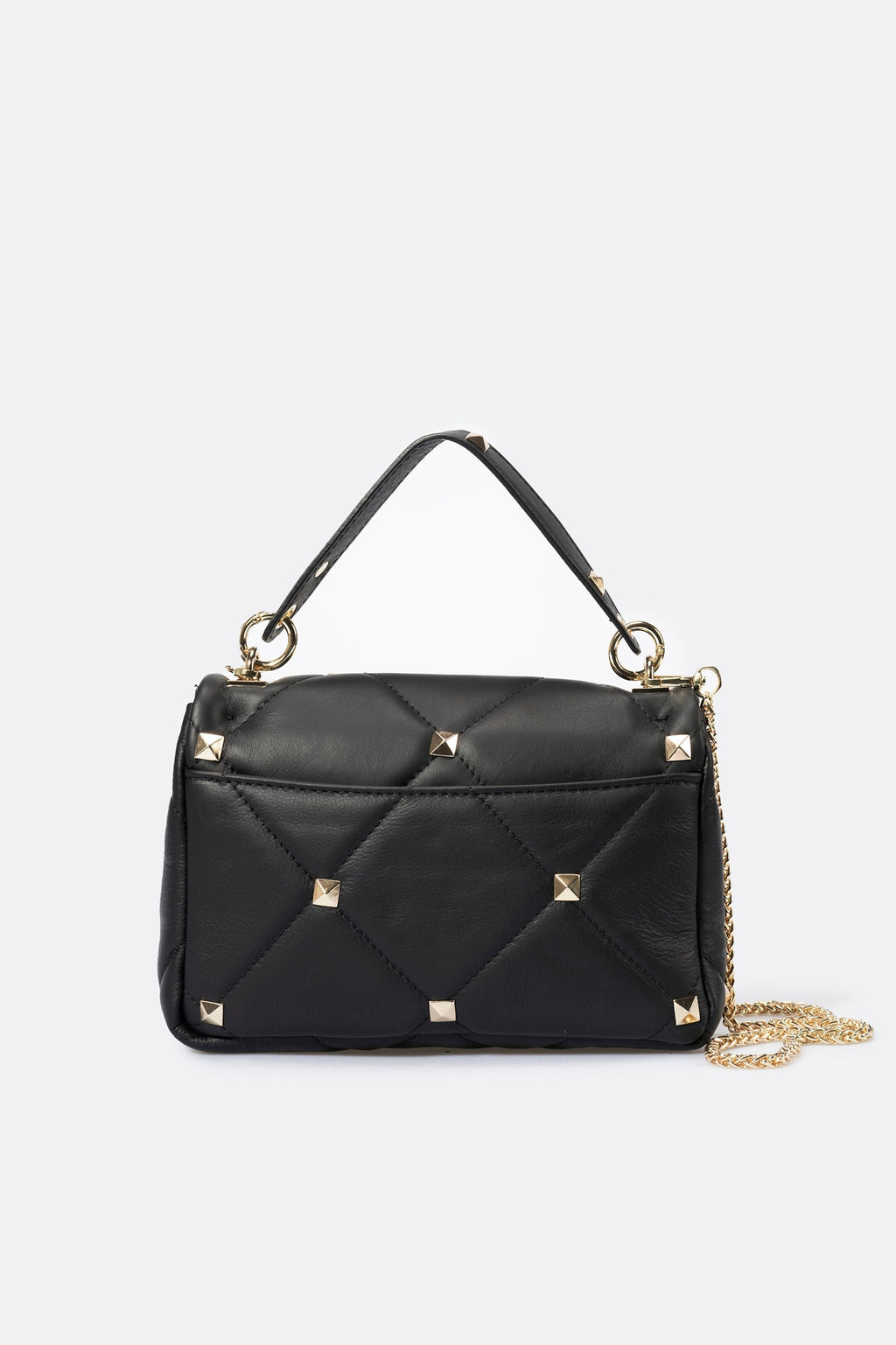 Ilaria Made in Italy Full Grain Leather Top Handle Handbag – Black
