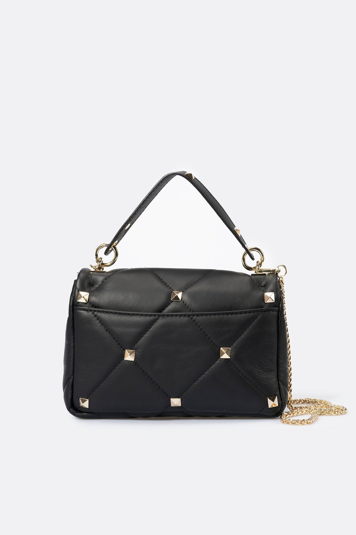 Ilaria Made in Italy Full Grain Leather Top Handle Handbag – Black