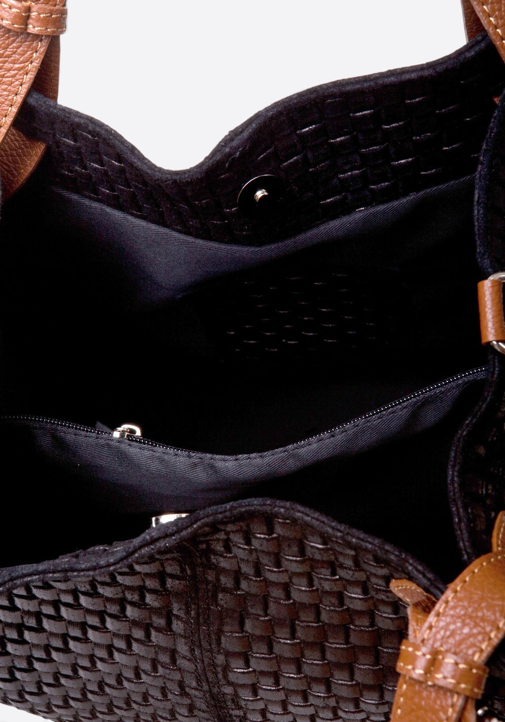 Aria Made in Italy Suede Leather Tote Bag – Black
