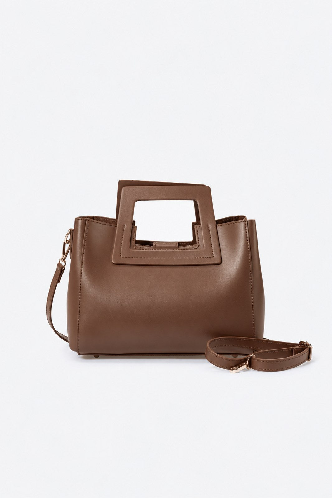 Vittoria Made in Italy Leather Top Handle Handbag – Brown