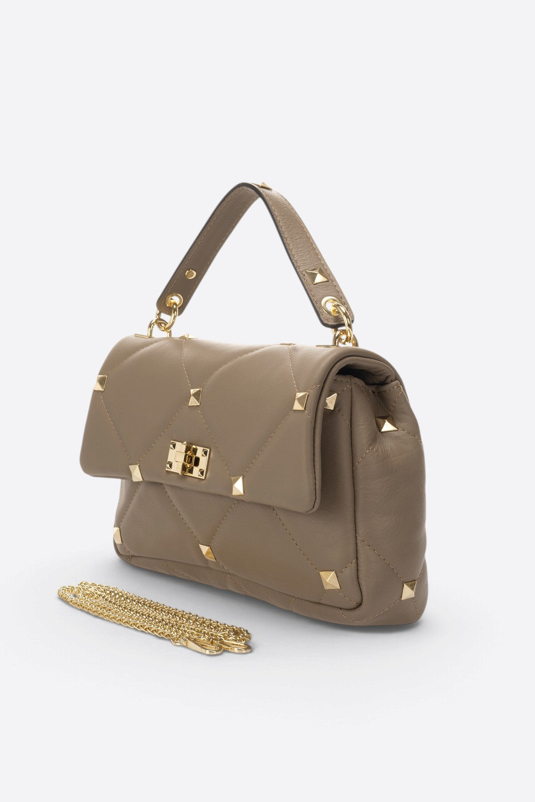 Ilaria Made in Italy Full Grain Leather Top Handle Handbag – Taupe