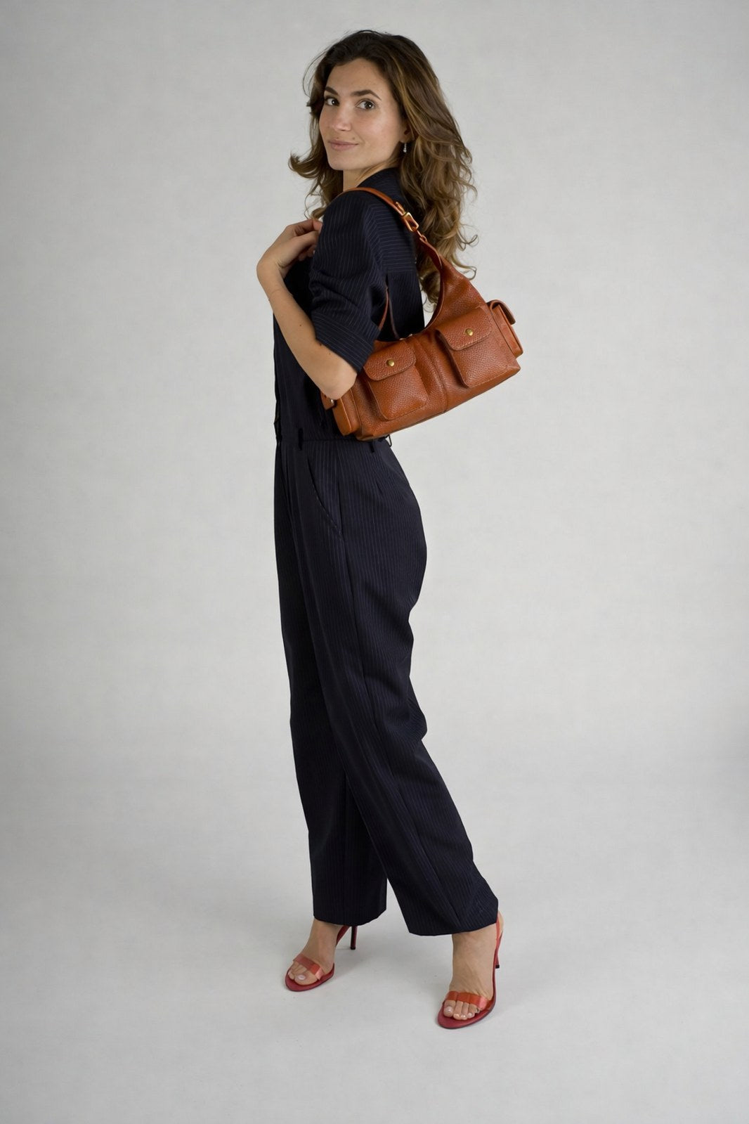 Livia Made in Italy Leather Top Handle Handbag – Cognac