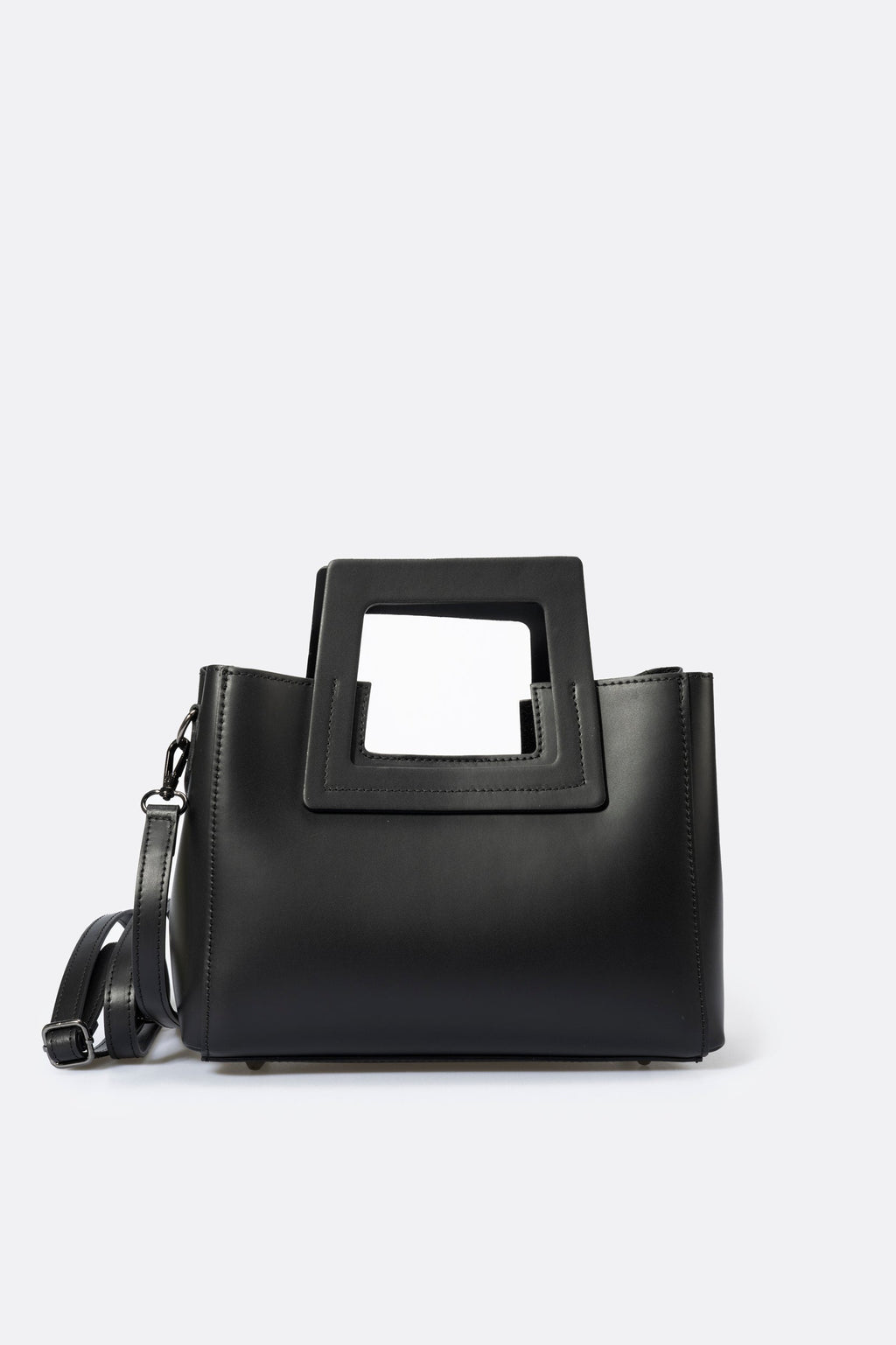 Vittoria Made in Italy Leather Top Handle Handbag – Black