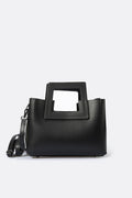 Vittoria Made in Italy Leather Top Handle Handbag – Black