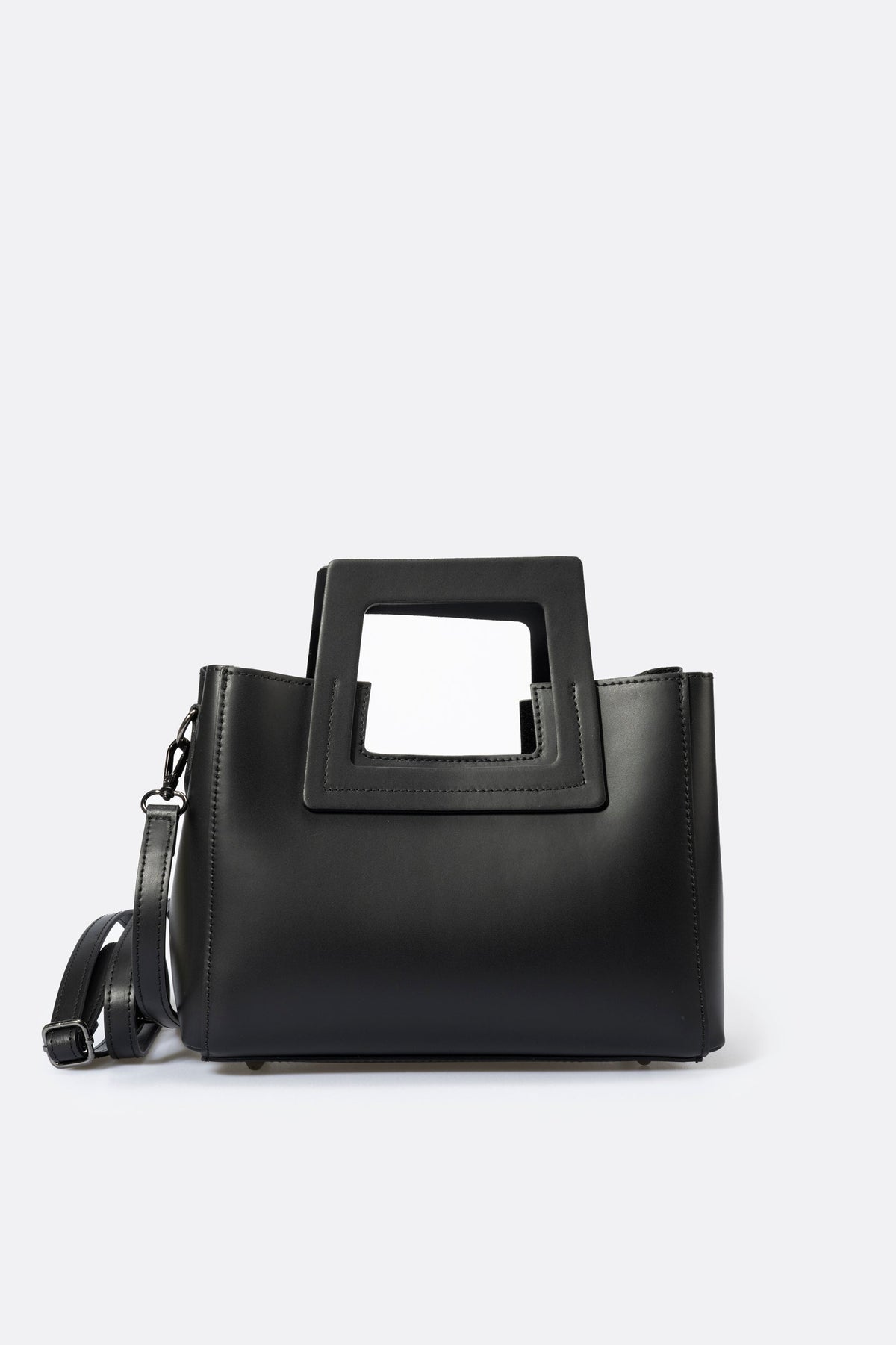 Vittoria Made in Italy Leather Top Handle Handbag – Black