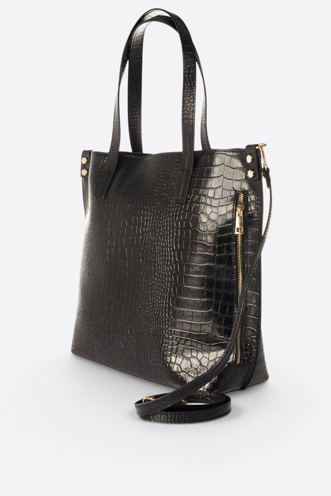 Valentina Made in Italy Leather Shoulder Bag – Black