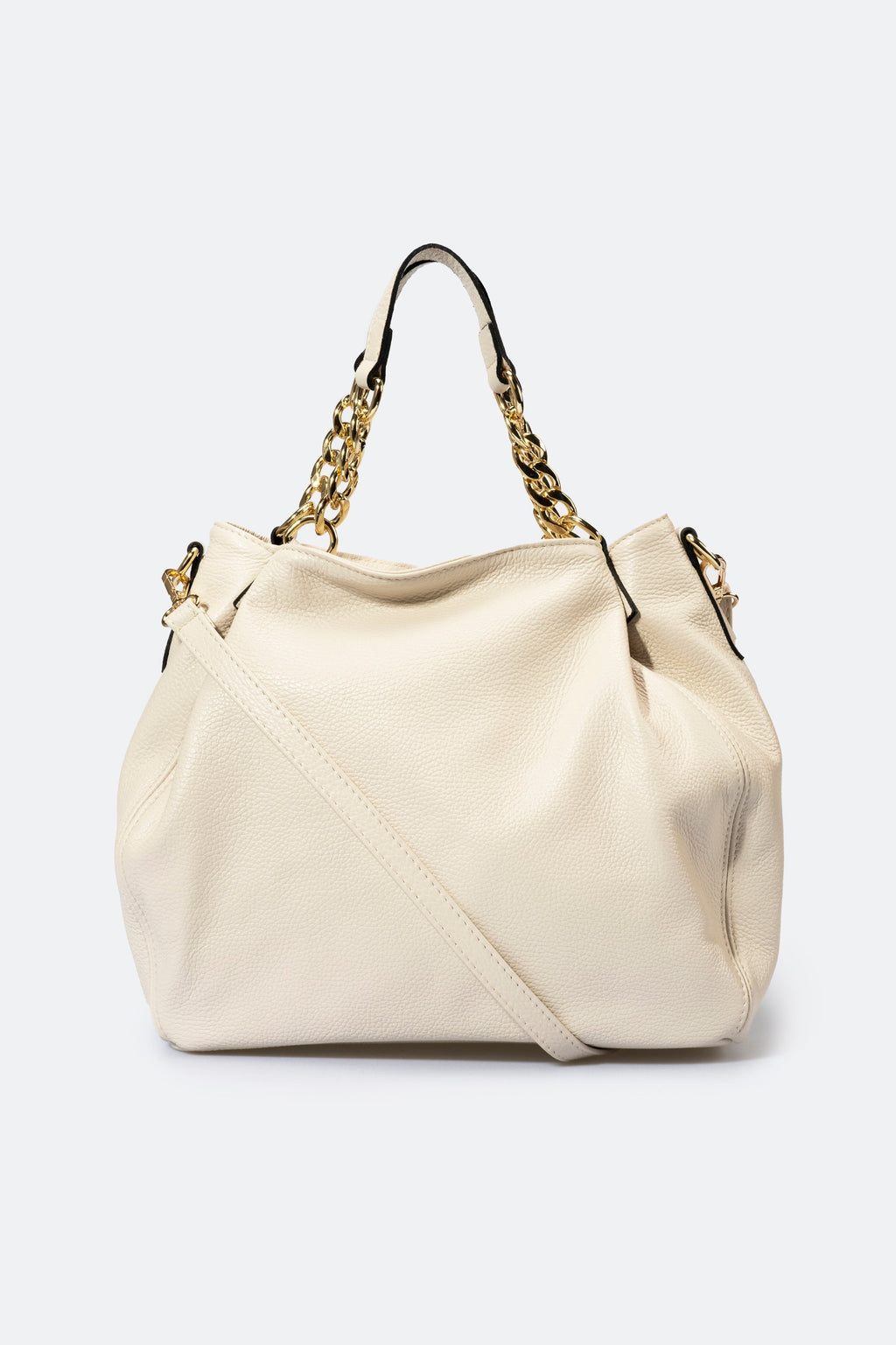 Eleonora Made in Italy Leather Shoulder Bag – Beige