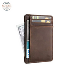 Genuine Leather RFID Card Holder Thin Wallet