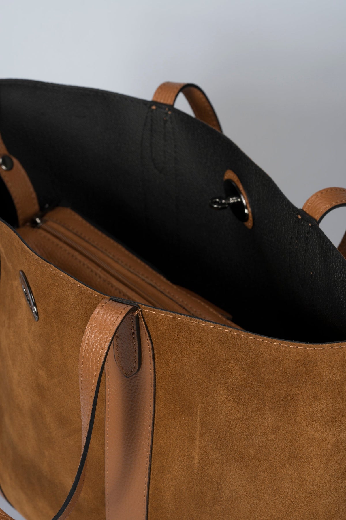 Teresa Made in Italy Suede Leather Tote Bag – Cognac