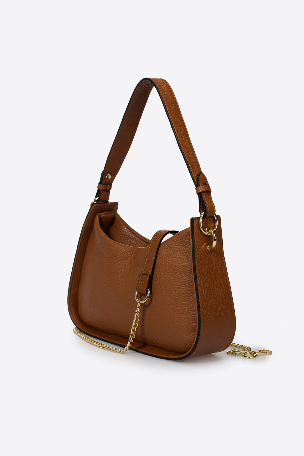 Emilia Made in Italy Leather Top Handle Handbag – Tan
