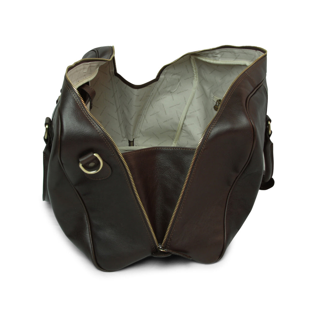 Full grain leather large travel bag
