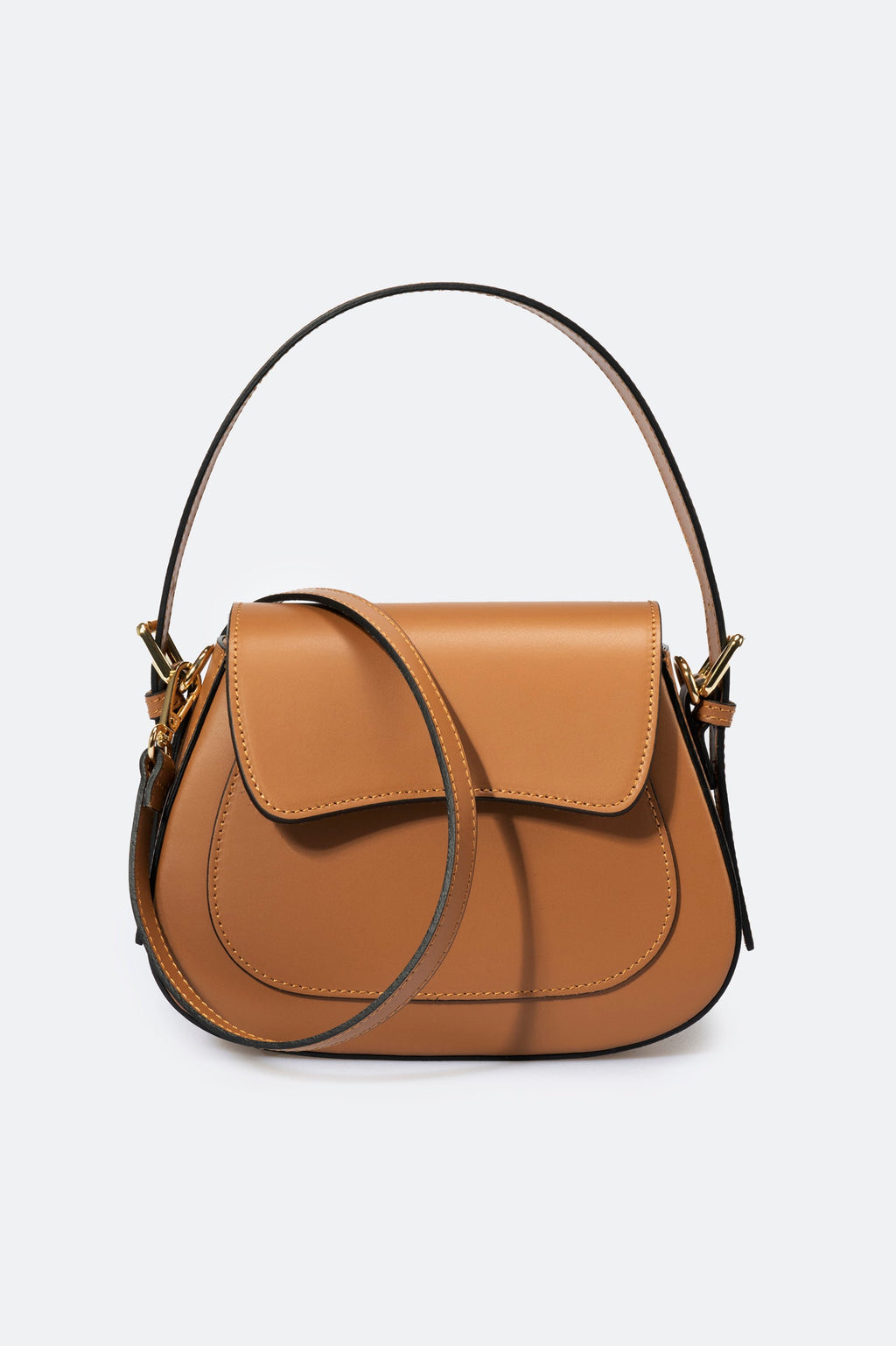 Ginevra Made in Italy Leather Shoulder Bag – Tan