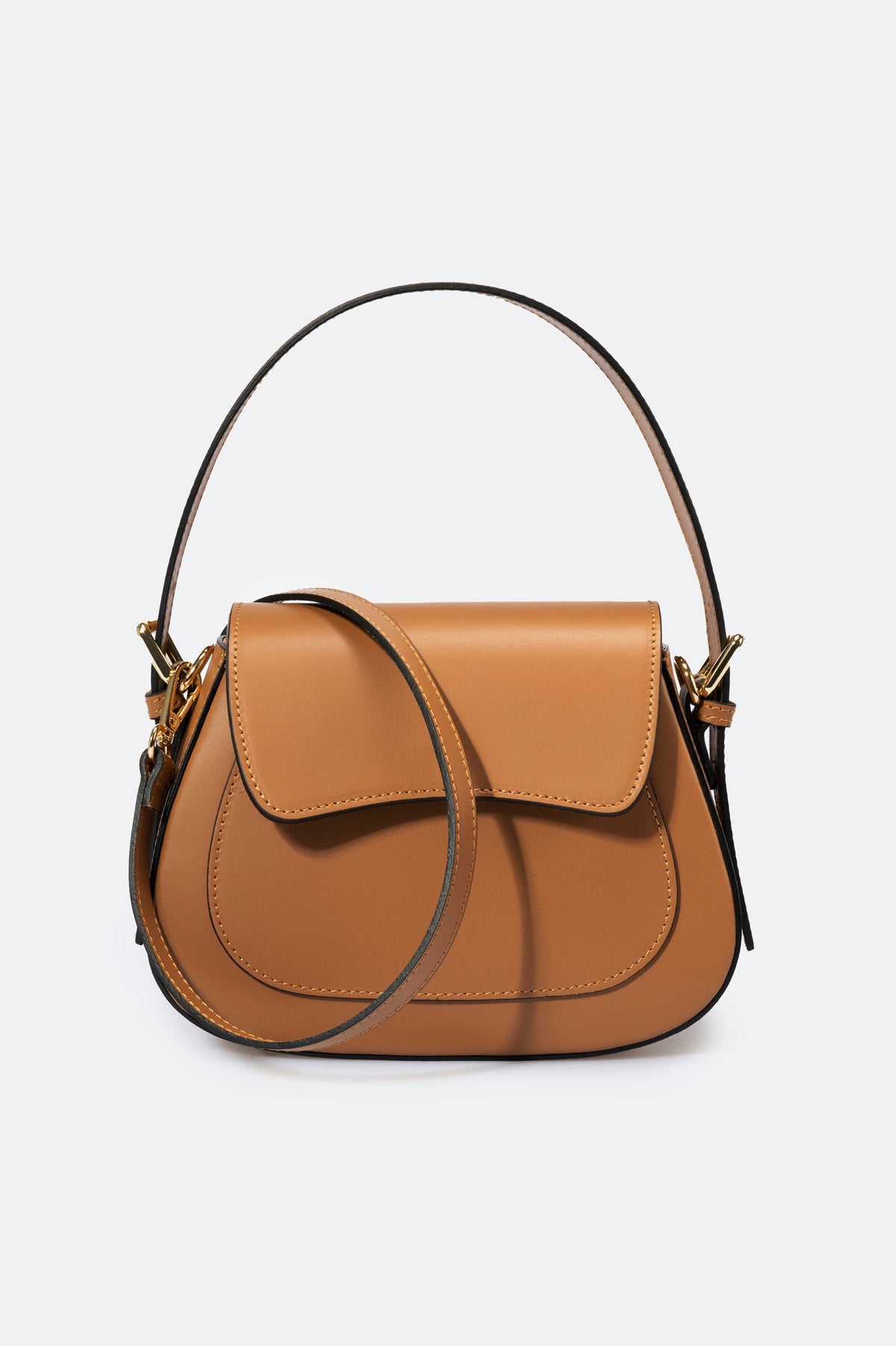 Ginevra Made in Italy Leather Shoulder Bag – Tan