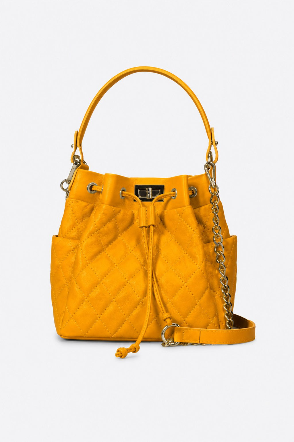 Veronica Made in Italy Full Grain Leather Top Handle Handbag – Golden