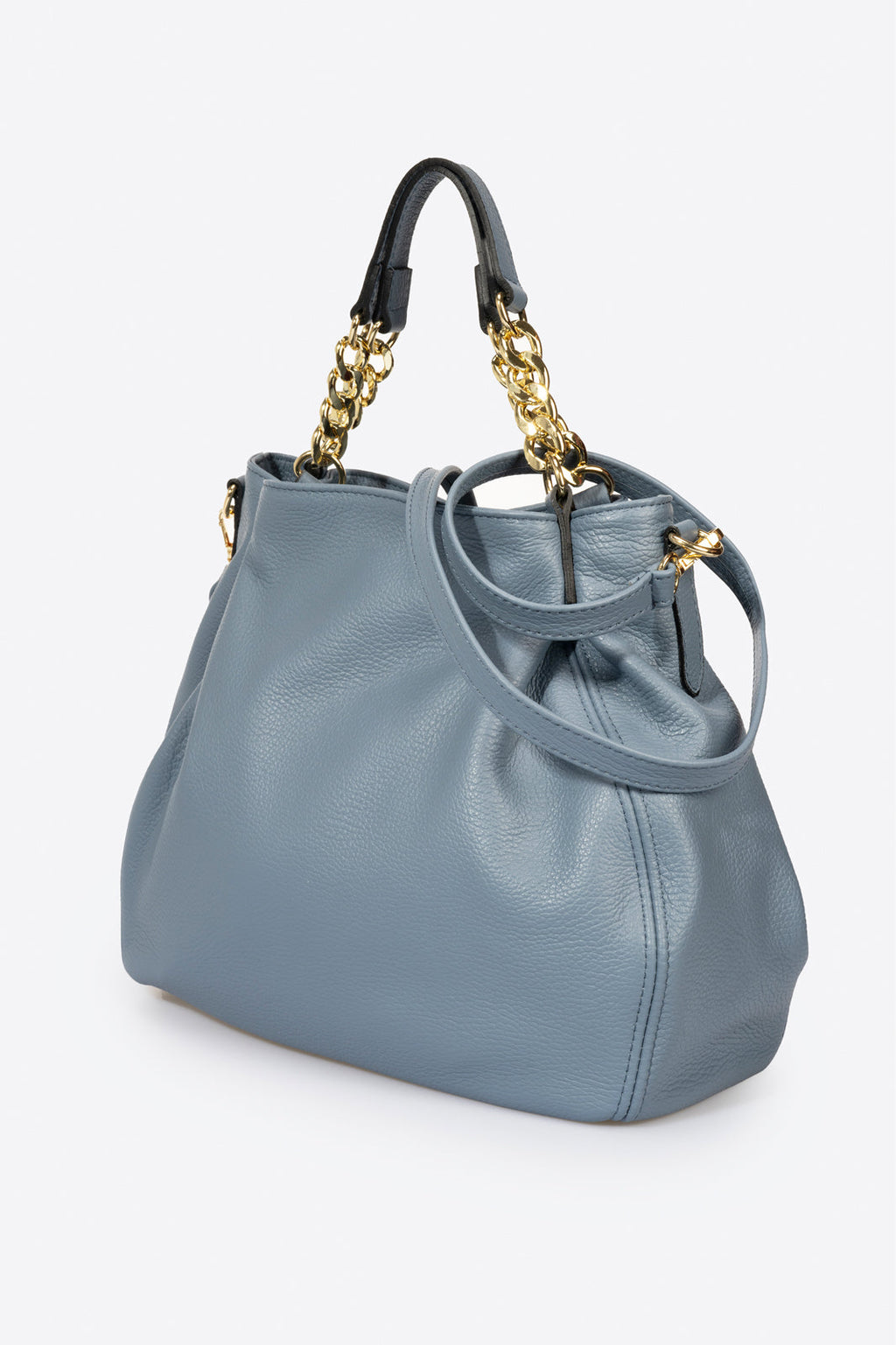 Eleonora Made in Italy Leather Shoulder Bag – Celeste