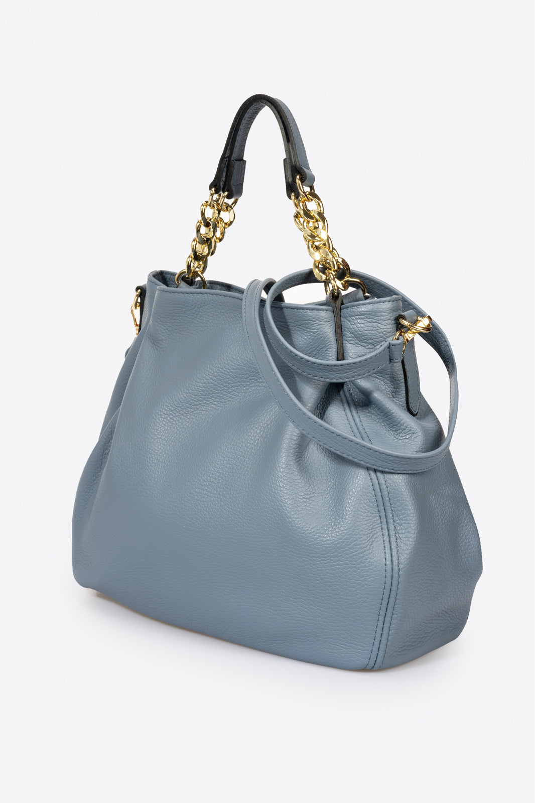 Eleonora Made in Italy Leather Shoulder Bag – Celeste