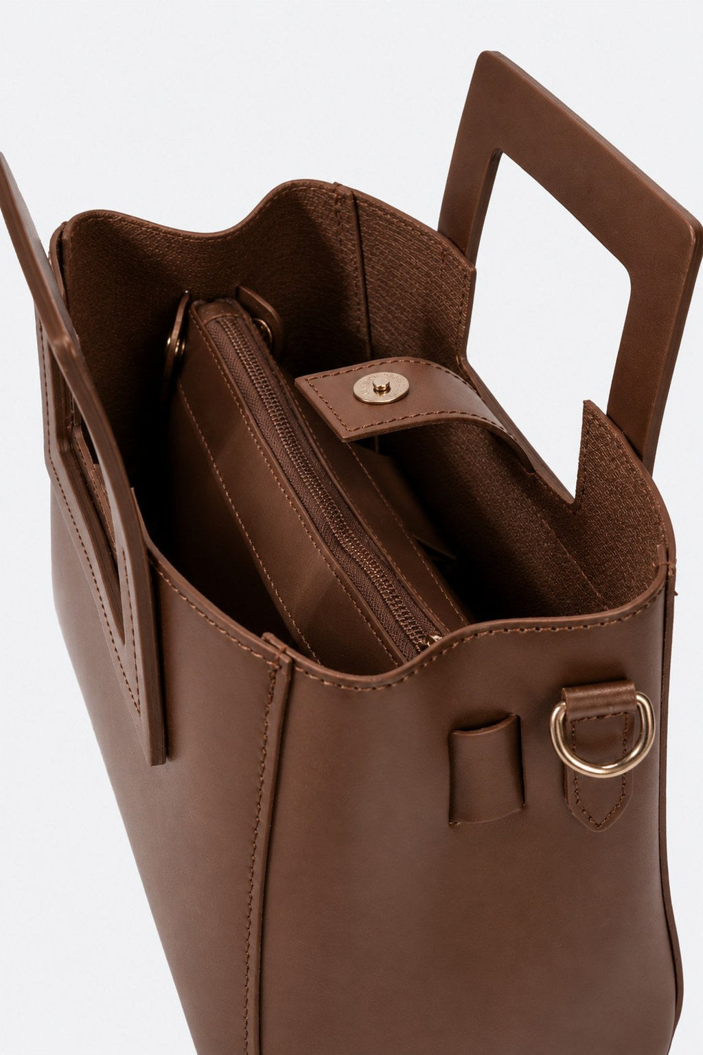 Vittoria Made in Italy Leather Top Handle Handbag – Brown