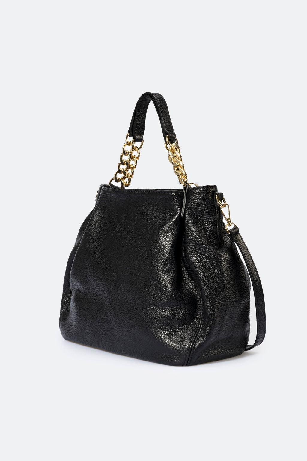 Eleonora Made in Italy Leather Shoulder Bag – Black